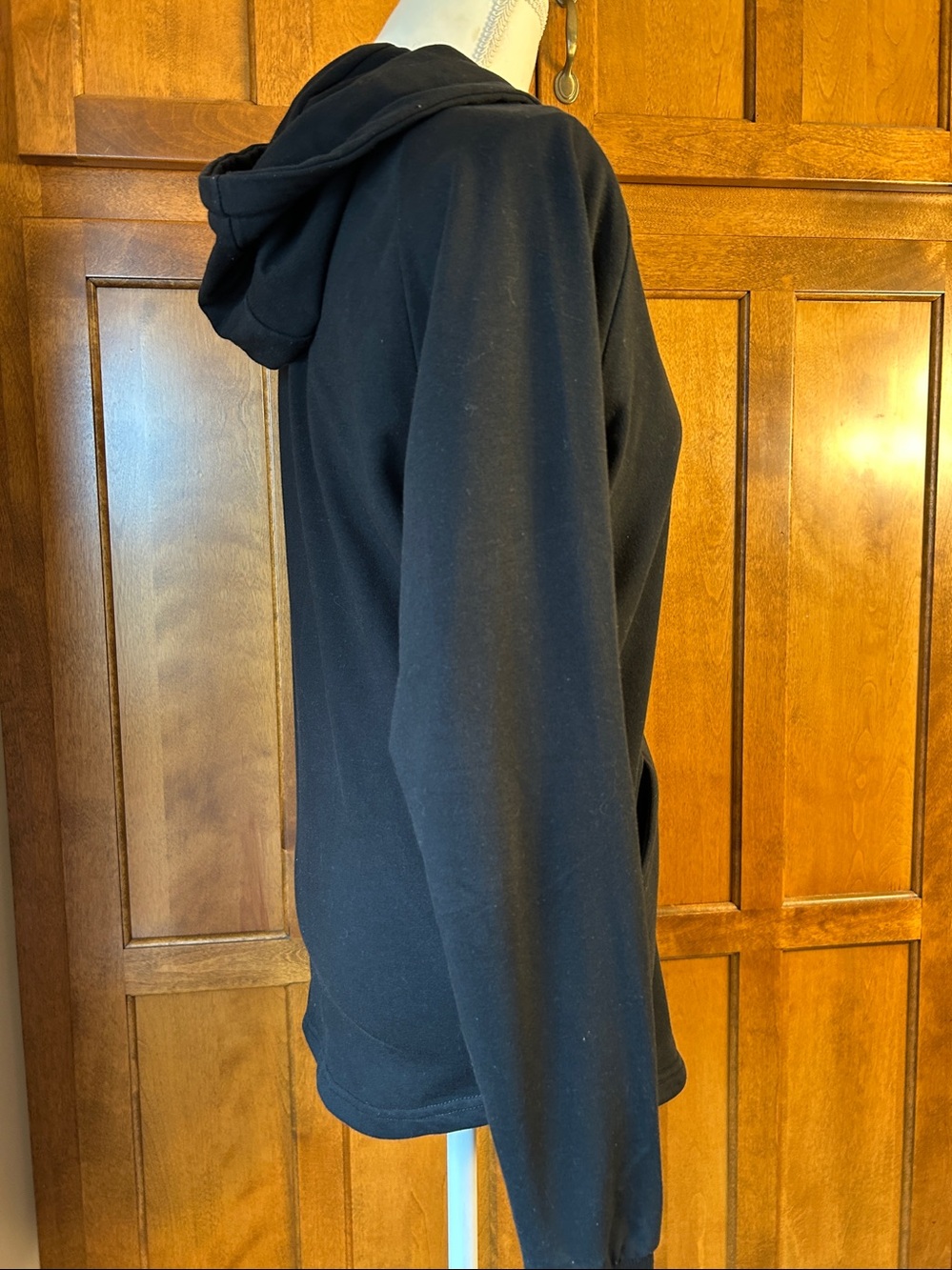Gymshark Crest Zip Up Black Hoodie Full Length . Sz S - Picture 3 of 11
